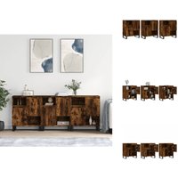 Vidaxl - Sideboards 3 Stk. Räuchereiche Holzwerkstoff - Holz Sideboard - Wohnzimmer Möbel - Regal - Stauraum - Sideboard Set von VIDAXL