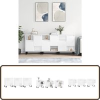 Sideboards 3 Stk. Weiß Holzwerkstoff - Schreibtisch - Wohnzimmermöbel - Sideboard - Regal - Eiche von VIDAXL