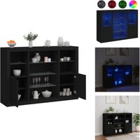 Sideboards mit LED-Leuchten 3 Stk. Schwarz Holzwerkstoff - Schrank - Sideboard - Wohnzimmermöbel - Moderne Einrichtung - led Beleuchtung Sideboards mit LED-Leuchten 3 Stk. Schwarz Holzwerkstoff - Schrank - Sideboard - Wohnzimmermöbel - Moderne Einrichtung - led Beleuchtung von VIDAXL