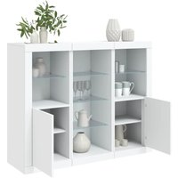 Sideboards mit LED-Leuchten 3 Stk. Weiß Holzwerkstoff - Vidaxl von VIDAXL