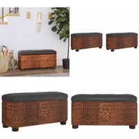 Sitzbänke mit Stauraum und Kissen in Braun 2 Stk. 69 cm Rohrkolben - Sitzbank - Stauraumbank - Wohnraumgestaltung - Möbel Dekoration - Garderobe von VIDAXL