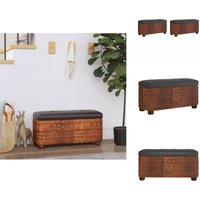 Sitzbänke mit Stauraum und Kissen in Braun 2 Stk. 69 cm Rohrkolben - Sitzbank - Stauraumbank - Wohnraumgestaltung - Möbel Dekoration - Garderobe von VIDAXL