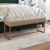Vidaxl - Sitzbank Beige 110x36x45 cm Samt von VIDAXL