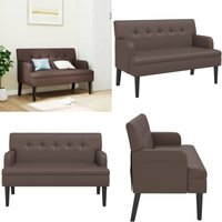 Sitzbank mit Rückenlehne Braun 112x65,5x75 cm Kunstleder - Sitzbank - Sofa - Wohnzimmersofa - Couch - Ledercouch - Home & Living von VIDAXL