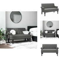 Sitzbank mit Rückenlehne Dunkelgrau 120x62x75,5 cm Stoff - Sitzbank - Wohnzimmersofa - Sofa - Polstersofa - Grau von VIDAXL