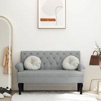 Vidaxl - Sitzbank mit Rückenlehne Hellgrau 120x62x75,5 cm Stoff von VIDAXL