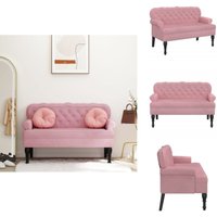 Sitzbank mit Rückenlehne Rosa 119,5x64,5x75 cm Samt - Bank - Bänke - Sitzbank - Innenbank Sitzbank mit Rückenlehne Rosa 119,5x64,5x75 cm Samt - Bank - Bänke - Sitzbank - Innenbank von VIDAXL