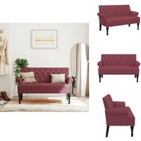 Sitzbank mit Rückenlehne Weinrot 120x62x75,5 cm Stoff - Bank - Bänke - Sitzbank - Innenbank Sitzbank mit Rückenlehne Weinrot 120x62x75,5 cm Stoff - Bank - Bänke - Sitzbank - Innenbank von VIDAXL