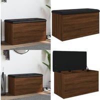 Vidaxl - Sitzbank mit Stauraum Braun Eiche 82x42x45 cm Holzwerkstoff - Wohnzimmer Dekoration - Stauraumbank - Garderobe - Eingangsbereich Möbel von VIDAXL