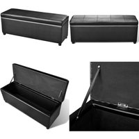 Sitzbank mit Stauraum Lang Holz Schwarz - Sitzbank - Aufbewahrungsbox - Stauraumbank - Wohnzimmer Deko - Garderobe - Home & Living von VIDAXL