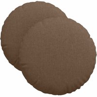 Sitzkissen 2 pcs Braun Ø40 x 13 cm Stoff vidaXL Sitzkissen 2 pcs Braun Ø40 x 13 cm Stoff vidaXL von VIDAXL