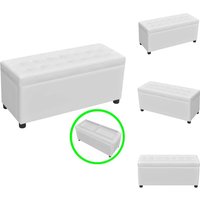 Sitztruhe Gepolstert Kunstleder Weiß - Sitztruhe - Wohnzimmer Dekoration - Aufbewahrungsbox - Beistelltisch - Polsterung Sitztruhe Gepolstert Kunstleder Weiß - Sitztruhe - Wohnzimmer Dekoration - Aufbewahrungsbox - Beistelltisch - Polsterung von VIDAXL