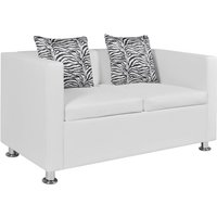 Sofa 2-Sitzer Kunstleder Weiß vidaXL507516 von VIDAXL