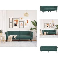 Sofa 3-Sitzer Dunkelgrün Samt - Samtsofa - Wohnlandschaft - 3er Sofa - Dunkelgrünes Sofa - Modernes Sofa von VIDAXL