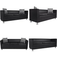 Sofa 3-Sitzer Kunstleder Schwarz - 3-Sitzer Sofa - Ecksofa - Wohnzimmersofa - Ledercouch - Schwarzes Sofa - Home & Living Sofa 3-Sitzer Kunstleder Schwarz - 3-Sitzer Sofa - Ecksofa - Wohnzimmersofa - Ledercouch - Schwarzes Sofa - Home & Living von VIDAXL