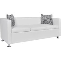 Sofa 3-Sitzer Kunstleder Weiß Vidaxl 650433 von VIDAXL