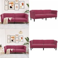 Sofa 3-Sitzer Weinrot Samt - Samtsofa - Wohnzimmersofa - 3er Sofa - Weinrot Sofa - Gemütliches Sofa - Home & Living Sofa 3-Sitzer Weinrot Samt - Samtsofa - Wohnzimmersofa - 3er Sofa - Weinrot Sofa - Gemütliches Sofa - Home & Living von VIDAXL