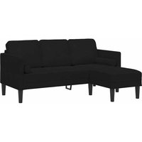 Sofa 3-Sitzer mit Chaiselongue L-Form Schwarz 160 cm Samt Vidaxl Sofa 3-Sitzer mit Chaiselongue L-Form Schwarz 160 cm Samt Vidaxl von VIDAXL