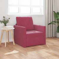 Sofa-Bett 2-in-1 Weinrot 74x77x81 cm Velour vidaXL638524 von VIDAXL