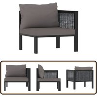 Sofa-Eckelement mit Linker Armlehne Poly Rattan Anthrazit - Outdoor Möbel - Gartenlounge - Eckcouch - Rattan Couch - Polyethylen Outdoor Furniture von VIDAXL