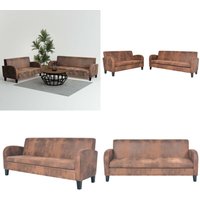 Sofa-Set 2-tlg. Kunstleder in Wildleder-Optik Braun - Komfortables Sofa - Ledercouch - Wohnlandschaft - Couchtisch - Sessel - Home & Living Sofa-Set 2-tlg. Kunstleder in Wildleder-Optik Braun - Komfortables Sofa - Ledercouch - Wohnlandschaft - Couchtisch - Sessel - Home & Living von VIDAXL