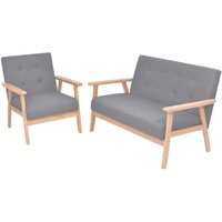 Sofa-Set 2-tlg. Stoff Hellgrau Vidaxl Sofa-Set 2-tlg. Stoff Hellgrau Vidaxl von VIDAXL