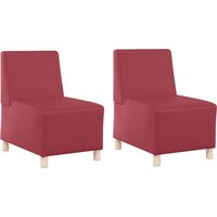 Sofa Stühle 2 pcs Weinrot 55 x 74 x 82 cm Kunstleder vidaXL Sofa Stühle 2 pcs Weinrot 55 x 74 x 82 cm Kunstleder vidaXL von VIDAXL
