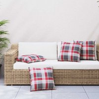 Sofakissen 4 Stk. Rot Karomuster 40x40 cm Stoff Vidaxl 738644 von VIDAXL
