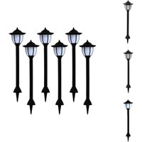 Solar-Außenleuchten 6 Stk. led Schwarz - led Solarleuchte - Gartenbeleuchtung - Außenstehleuchte - Solar Lampen - Solarlaterne von VIDAXL