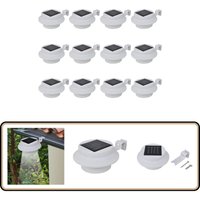 Solar-Außenleuchten für Zaun 12 Stk. led Weiß - LED-Gartenleuchte - Solarleuchte - Außenscheinwerfer - Outdoor-Beleuchtung - Weisse Gartenlampe Solar-Außenleuchten für Zaun 12 Stk. led Weiß - LED-Gartenleuchte - Solarleuchte - Außenscheinwerfer - Outdoor-Beleuchtung - Weisse Gartenlampe von VIDAXL