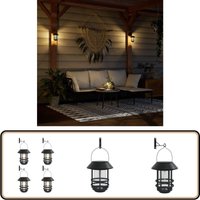 Solar-Außenwandleuchten 4 Stk. Weiß - Solarlampen - Außendeko - Gartenbeleuchtung - Wandleuchte - LED-Gartenleuchte von VIDAXL