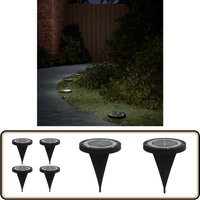 Solar-Bodenleuchten mit Erdspieß 4 Stk. Warmweiß - Solarlaterne - Gartenlampe - Outdoorbeleuchtung - LED-Strahler - Solarbetriebene Beleuchtung von VIDAXL