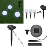 Solarkugel 3 led Gartenleuchten mit Erdspießen & Solarmodul - Solarleuchte - Gartenleuchte - Outdoorleuchte - LED-Leuchte - Sonnenenergie - Home & von VIDAXL