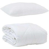 Sommer Bettdecke mit Kissen 2 pcs Weiß 140 x 200 cm Mikrofaser Vidaxl Sommer Bettdecke mit Kissen 2 pcs Weiß 140 x 200 cm Mikrofaser Vidaxl von VIDAXL