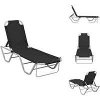 Sonnenliege Aluminium und Textilene Schwarz - Sonnenliege - Gartenliege - Alu-Liege - Textilene Liege - Outdoor Möbel von VIDAXL