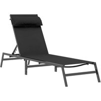 Vidaxl - Liegestuhl Schwarz 197 x 54 x 86 cm Stahl und Textilene von VIDAXL