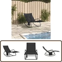 Sonnenliege Stahl und Textilene Schwarz - Sonnenliege - Gartenliege - Außenliege - Relaxliege - Textilene von VIDAXL