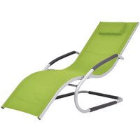 Sonnenliege,Liegestuhl mit Kissen Aluminium und Textilene Grün vidaXL von BONNEVIE