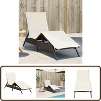 Vidaxl - Sonnenliege mit Auflage Braun Poly Rattan von VIDAXL