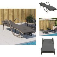 Sonnenliege mit Auflage Grau 60x199x42 cm Poly Rattan - Sonnenliege - Gartenliege - Relax Liege - Outdoor Lounge Chair - Poolside Lounger von VIDAXL