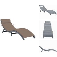 Sonnenliege mit Auflage Grau Massivholz Akazie - Gartenlounge - Liegesessel - Sonnenschirm - Outdoor Möbel - Loungemöbel Sonnenliege mit Auflage Grau Massivholz Akazie - Gartenlounge - Liegesessel - Sonnenschirm - Outdoor Möbel - Loungemöbel von VIDAXL