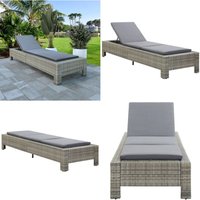 Vidaxl - Sonnenliege mit Auflage Grau Poly Rattan - Sonnenliege - Gartenliege - Outdoor Möbel - Poolliege - Relaxliege - Home & Living Vidaxl - Sonnenliege mit Auflage Grau Poly Rattan - Sonnenliege - Gartenliege - Outdoor Möbel - Poolliege - Relaxliege - Home & Living von VIDAXL