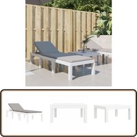 Vidaxl - Sonnenliege mit Auflagen Weiß pp - Sonnenliege - Gartenmöbel - Lounge Möbel - Outdoor Möbel - Relax Liege von VIDAXL