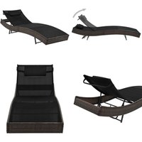 Vidaxl - Sonnenliege mit Kissen Poly Rattan Braun - Sonnenliege - Lounge Chair - Gartenmöbel - Outdoor Möbel - Rattan Sessel - Home & Living von VIDAXL
