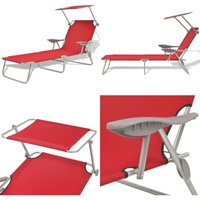 Sonnenliege mit Sonnenschutz Stahl Rot - Sonnenliege - Gartenliege - Relaxliege - Poolliege - Klappliege - Home & Living Sonnenliege mit Sonnenschutz Stahl Rot - Sonnenliege - Gartenliege - Relaxliege - Poolliege - Klappliege - Home & Living von VIDAXL
