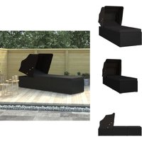 Sonnenliege mit Sonnenschutz und Auflage Poly Rattan Schwarz - Sonnenliege - Gartenliege - Poolliege - Relaxliege - Outdoor Möbel Sonnenliege mit Sonnenschutz und Auflage Poly Rattan Schwarz - Sonnenliege - Gartenliege - Poolliege - Relaxliege - Outdoor Möbel von VIDAXL