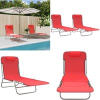 Sonnenliegen Klappbar 2 Stk. Rot Textilene und Stahl - Sonnenliegen - Gartenmöbel - Outdoor Möbel - Relaxsessel - Poolliegens - Home & Living Sonnenliegen Klappbar 2 Stk. Rot Textilene und Stahl - Sonnenliegen - Gartenmöbel - Outdoor Möbel - Relaxsessel - Poolliegens - Home & Living von VIDAXL