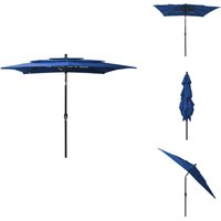Sonnenschirm mit Aluminium-Mast 3-lagig Azurblau 2,5x2,5 m - Gartenschirm - Sonnenschirm - Azurblau - Polyester - Aluminium Sonnenschirm mit Aluminium-Mast 3-lagig Azurblau 2,5x2,5 m - Gartenschirm - Sonnenschirm - Azurblau - Polyester - Aluminium von VIDAXL