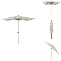 Sonnenschirm mit Aluminium-Mast 3-lagig Sandfarben 2,5x2,5 m - Gartenschirm - Sonnenschutz - Polyester - Aluminium - Strandkorb Sonnenschirm mit Aluminium-Mast 3-lagig Sandfarben 2,5x2,5 m - Gartenschirm - Sonnenschutz - Polyester - Aluminium - Strandkorb von VIDAXL
