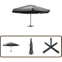 Sonnenschirm mit Aluminium-Mast 600 cm Anthrazit - Gartenschirm - Sonnenschirm - Outdoor-Schirm - Poolpartyschirm - Terrassenüberdachung von VIDAXL